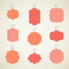Set of different colorful labels
