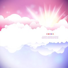 Drawing cloudy sky with sun illustration