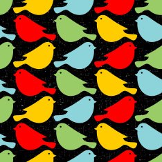 Colorful birds seamless patterns