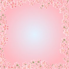 Seamless texture cherry blossoms frame vector
