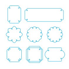 Set of outline frames emblems and badges