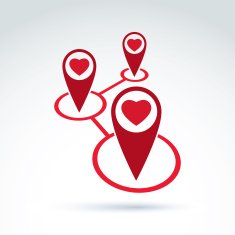 Hearts and connections icon Online Dating vector conceptual