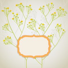 Floral greeting card with frame N4