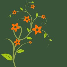 Stem with leaves and flowers N2