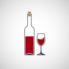 Bottle of wine and glass N3