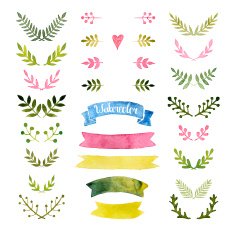Vector watercolor collection N4