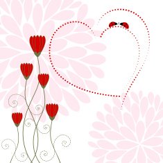 Love Card with Flower and Ladybug