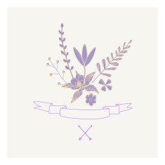 Hand Drawn vintage floral elements Gentle card N6