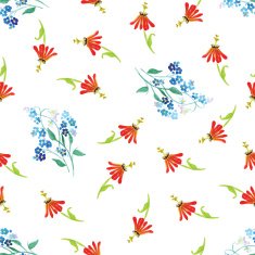 Forget-me-not watercolor seamless vector print
