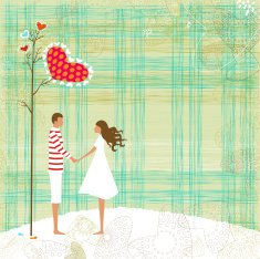 Valentine's couple and love tree