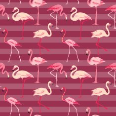 Flamingo Bird Background - Retro seamless pattern N7