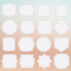 set of elegance grey framed labels N2