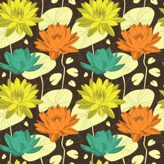 Lotus flowers in seamless pattern N3