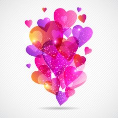 Valentine's Day vector background with flying hearts