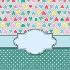 vector vintage frame with hearts