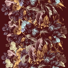 Floral vector seamless background with flowers N2