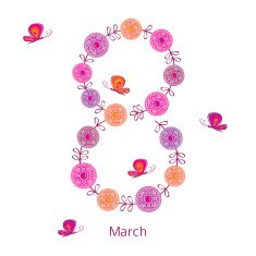 Greeting card with March 8 N11
