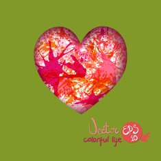 card for Valentine's Day 3D - effect multi-colored blots N9
