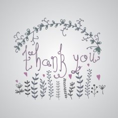 Thank you lettering calligraphy vector greeting card