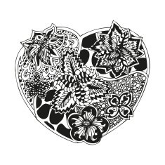 Hand-drawn doodling heart in tattoo style