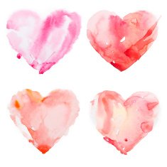 Watercolour heart isolated on white background N3