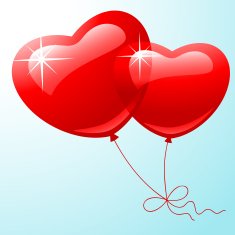 Valentine red balloons