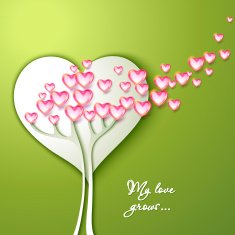 Greeting Card with tree and flowers N2