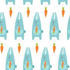 background with cute rabbit and carrot