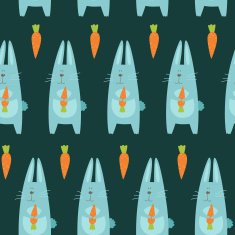 background with cute rabbit and carrot N2