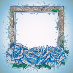 Retro frame with roses N3