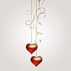 two hanging hearts