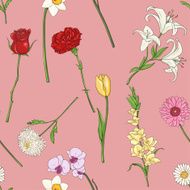 Vector Seamless Pattern of Flowers N28
