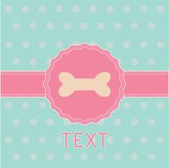 Pink ribbon and label with bone Card