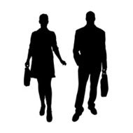 Vector silhouette of business people N15