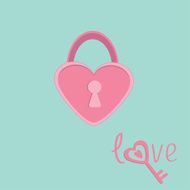 Padlock in shape of heart Love card