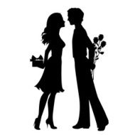 Silhouettes of man and woman N4