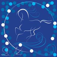 Horoscope 2014 blue horse vector N2