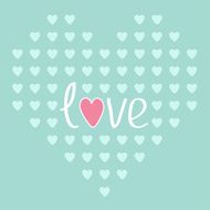 Heart from small hearts Love card