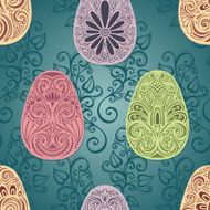 Holiday Easter Seamless Pattern with Eggs