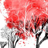 Abstract silhouette of trees N5
