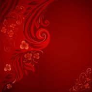 Abstract background with flowers and leaves