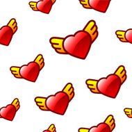 Heart background with wings