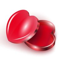 Open gift box in the form of heart