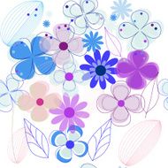 Flower vintage seamless background vector N3
