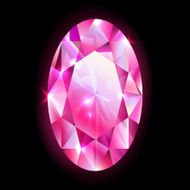 red oval diamond isolated on black
