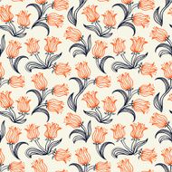 Ditsy floral pattern with small red tulips N2
