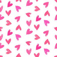 Velentine's day pattern with hand painted hearts N31