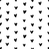 Velentine's day pattern with hand painted hearts N32