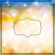 Card with decorative frames on bokeh lights