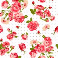 Beautiful Seamless Vintage Background with Roses N4
